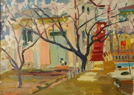Blooming Trees in The Yard, an art piece by Minas Avetisyan 
